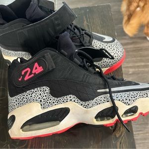 Nike Air Griffey Max 1 Premium Safari Black Metallic Silver Atomic Red Size 12